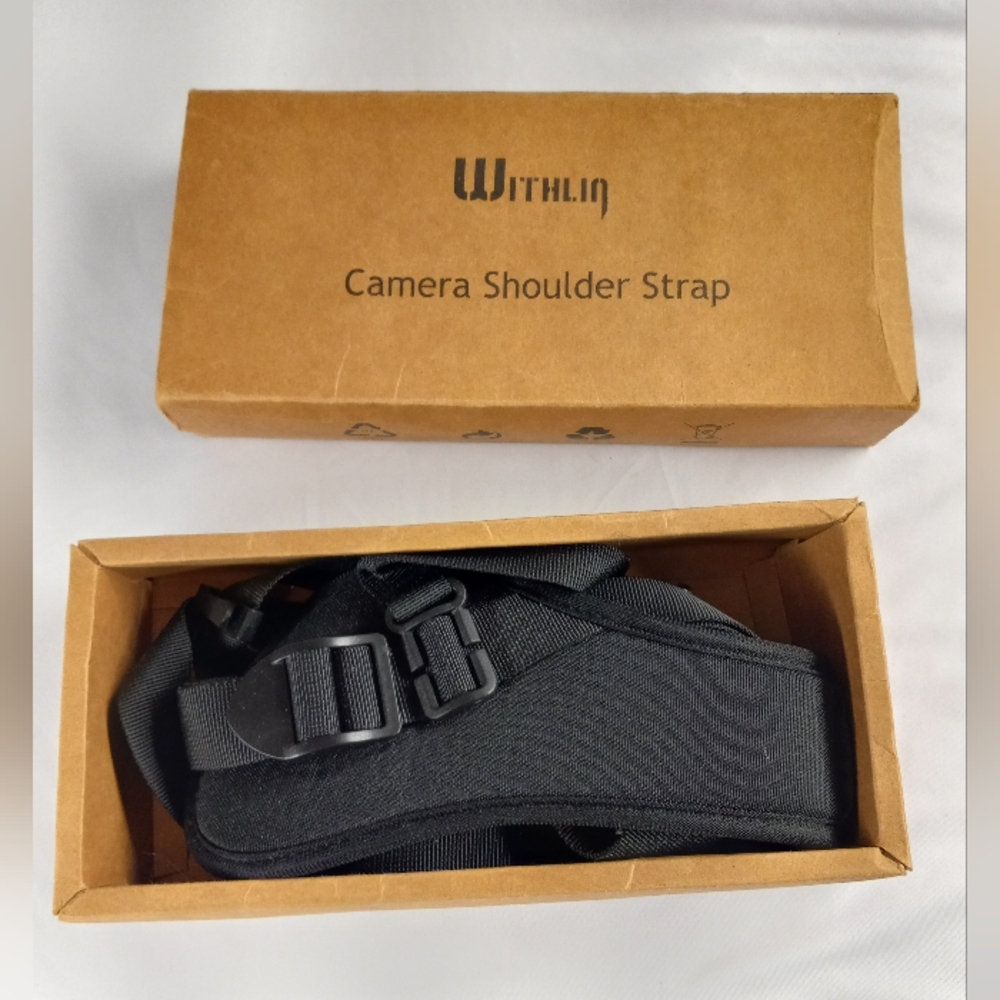 NWOT WITHLIN quick release Camera Shoulder Strap, packaged in a cardboard box.